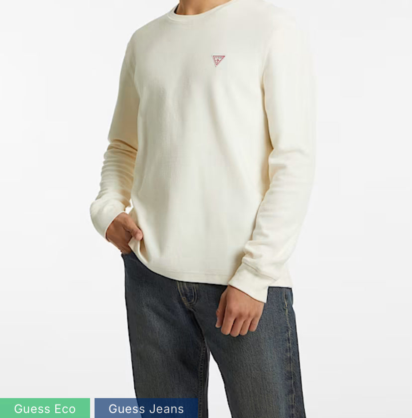 Camiseta de punto gofre con manga larga y triángulo mini