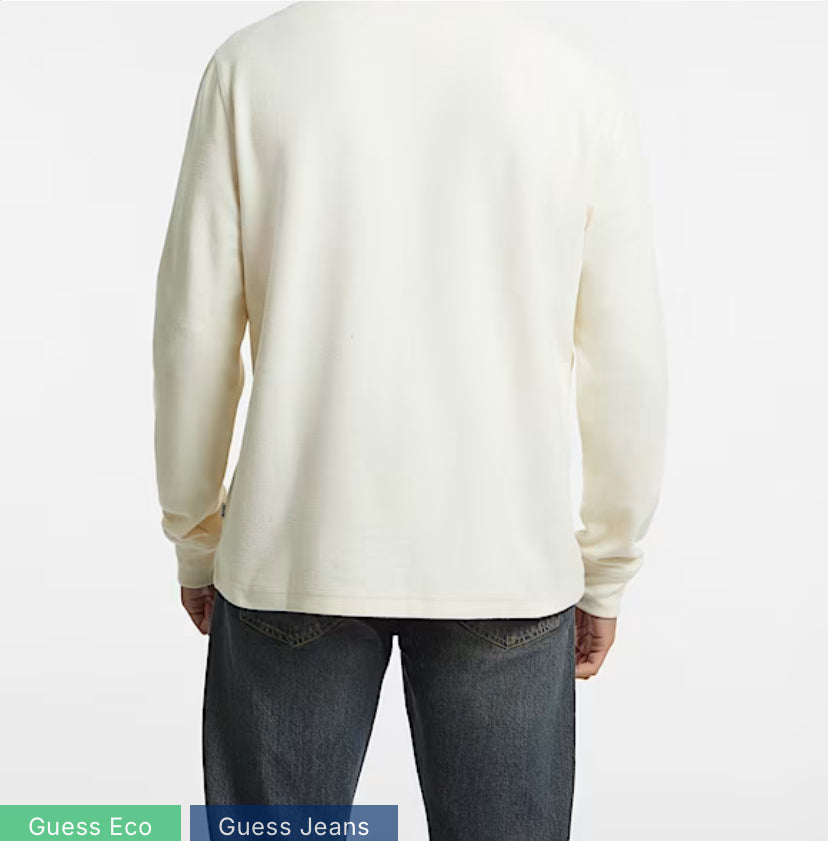 Camiseta de punto gofre con manga larga y triángulo mini