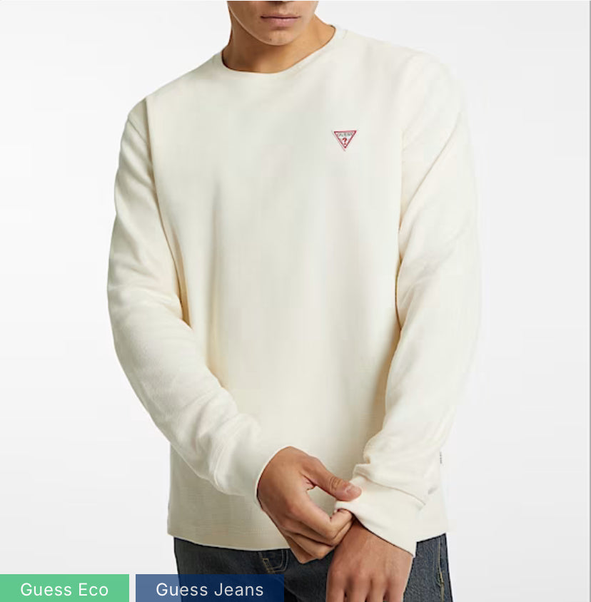 Camiseta de punto gofre con manga larga y triángulo mini